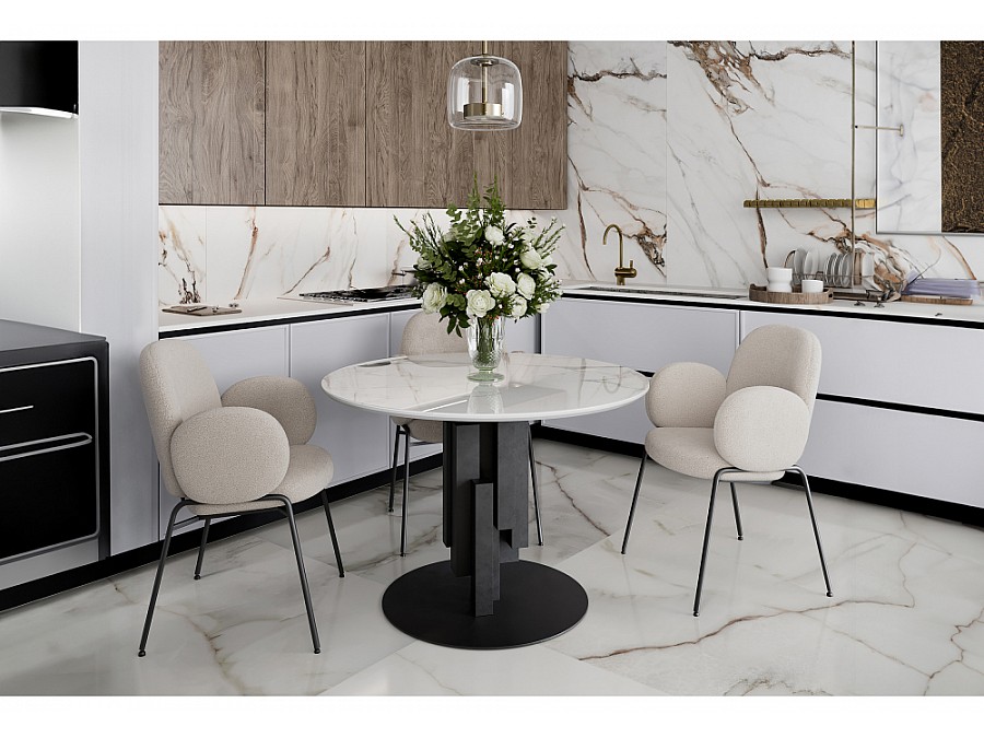 Стул на металлокаркасе Kalipso white / black
