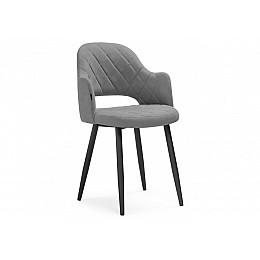 Стул на металлокаркасе Гутрид ромбы спереди серый / черный