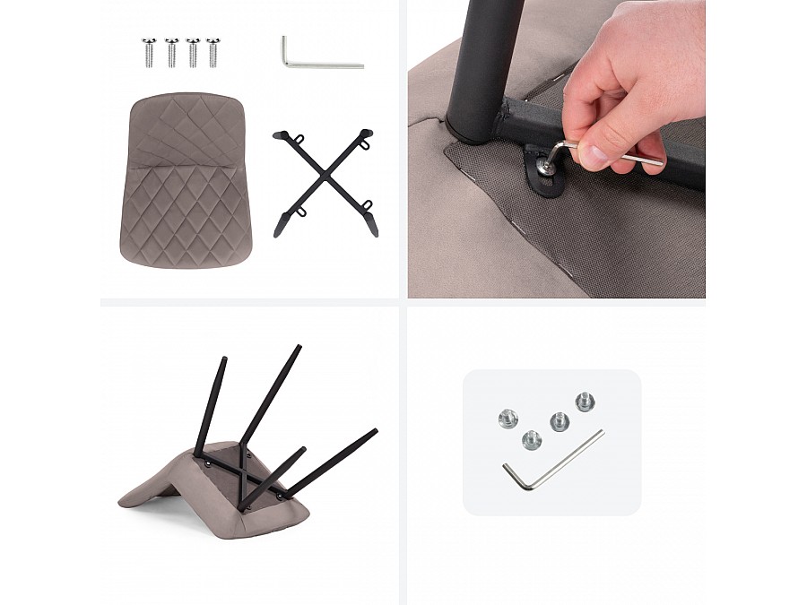 Стул на металлокаркасе Баодин Б/К латте / черный