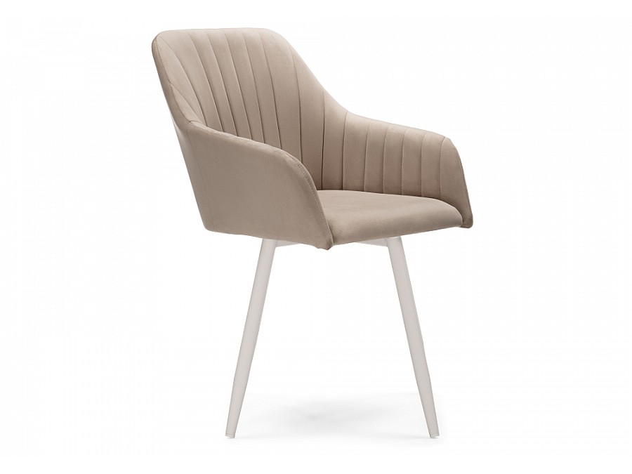 Стул на металлокаркасе Слэм крутящееся бежевое / белое