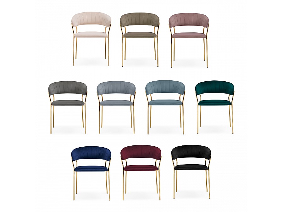 Стул на металлокаркасе Kamelia 1 cappuccino / gold