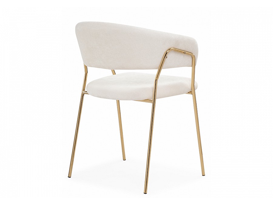 Стул на металлокаркасе Kamelia 1 white fabric / gold