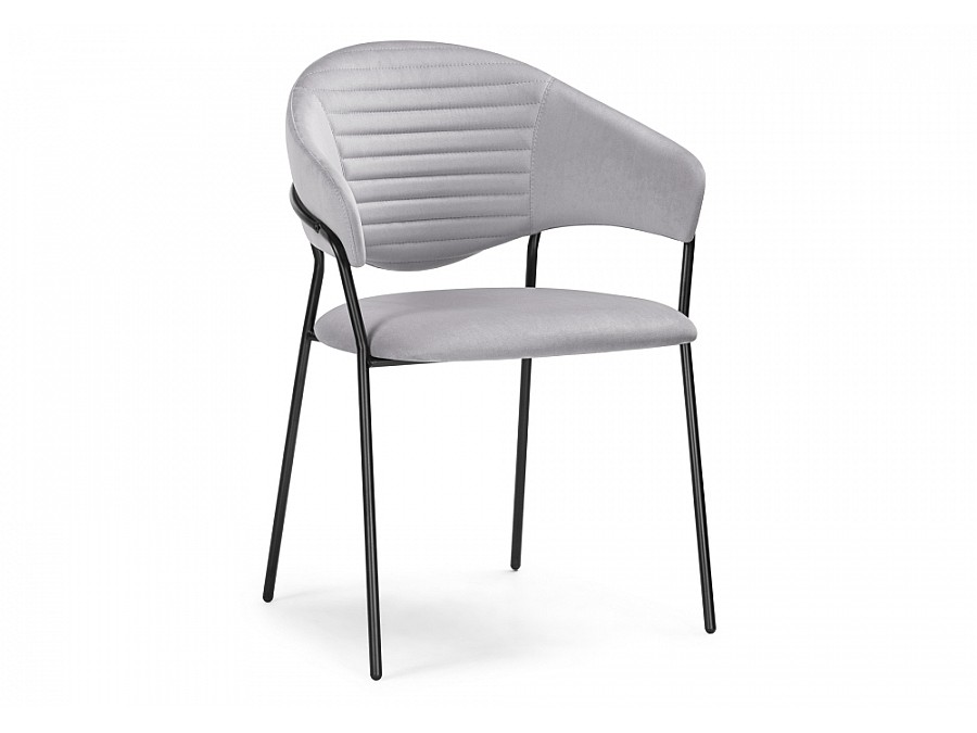 Стул на металлокаркасе Рансол серый / черный глянец