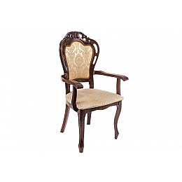 Стул деревянный Bronte вишня с патиной /  бежевый