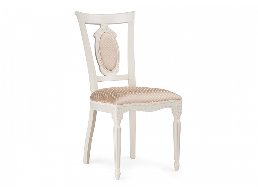 Стул деревянный Лино молочный / ромб 02