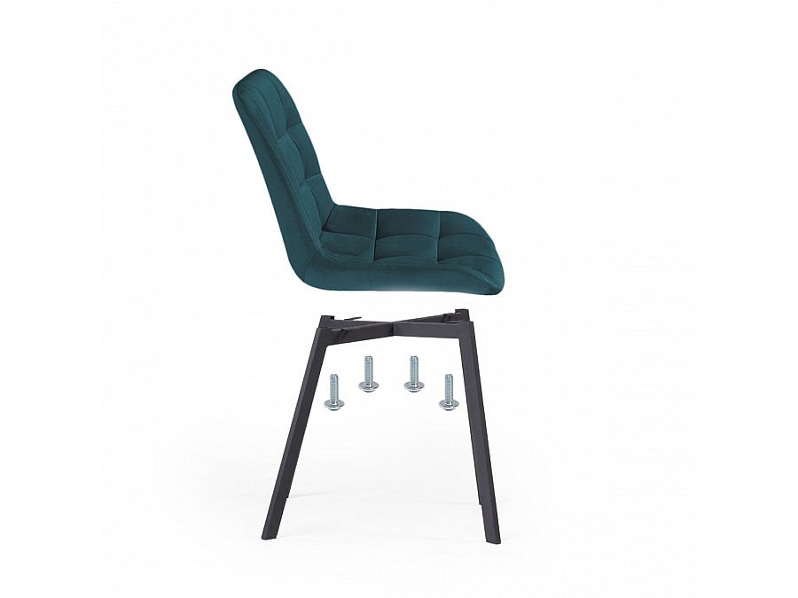 Стул на металлокаркасе Челси морская волна / черный