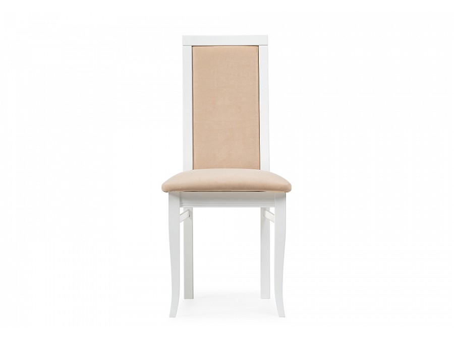 Стул деревянный Давиано бежевый велюр / белый