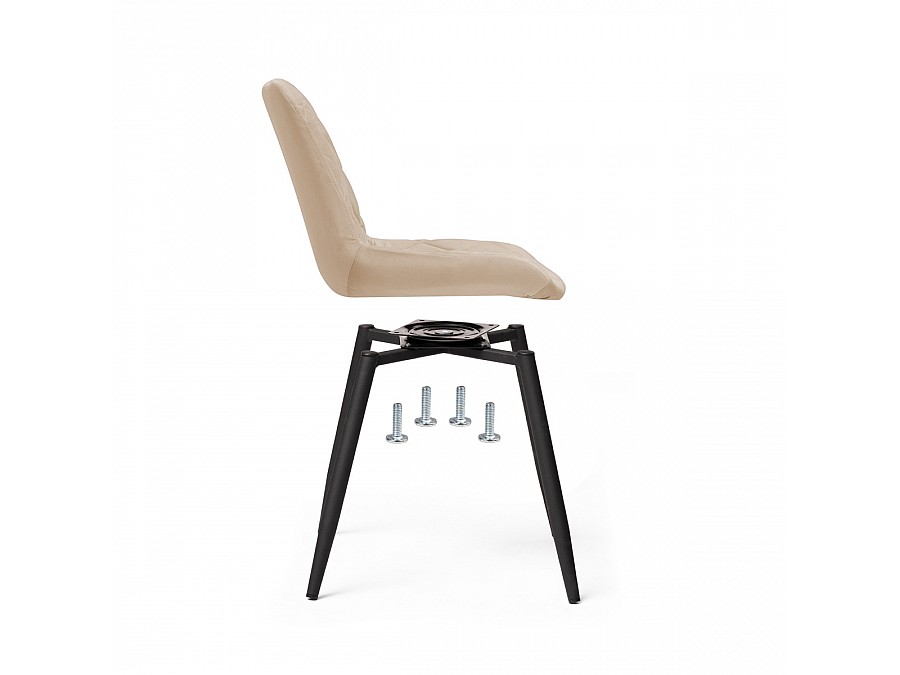 Стул на металлокаркасе Баодин К крутящийся бежевый / черный