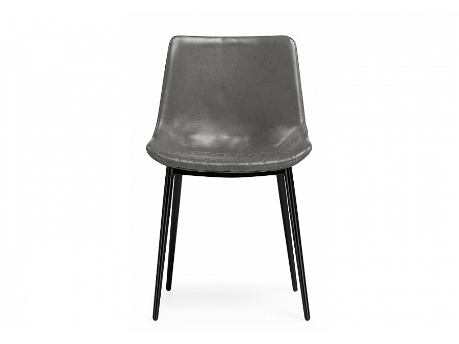 Алеида серая экокожа / черный глянец