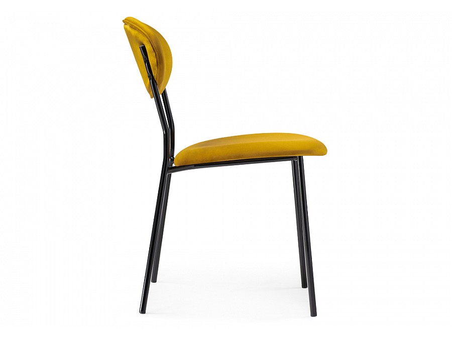 Стул на металлокаркасе Корсе желтый / черный глянец
