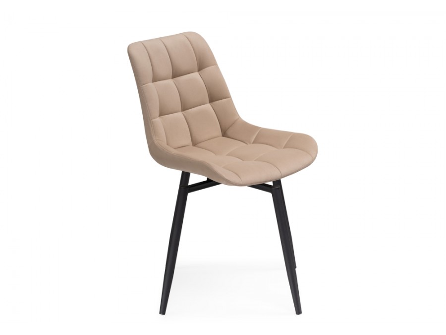 Стул на металлокаркасе Челси крутящийся велюр бежевый / черный