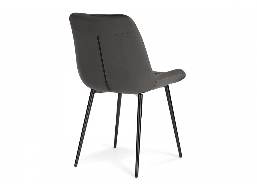 Стул на металлокаркасе Гояр графитовый / черный глянец