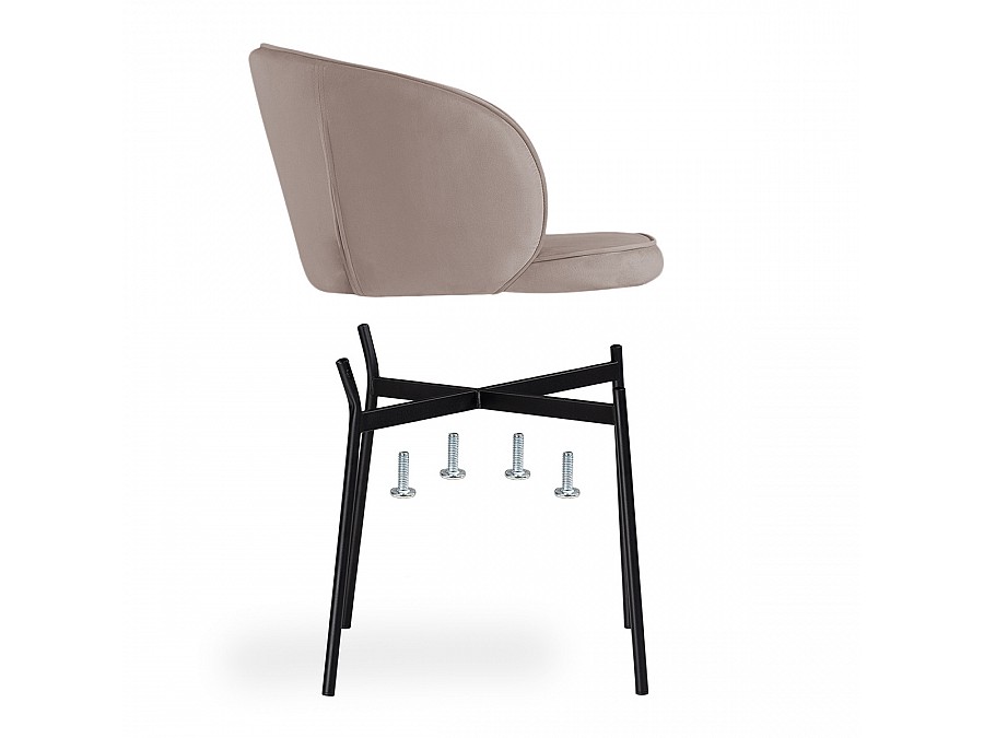 Стул на металлокаркасе Нейл латте / черный