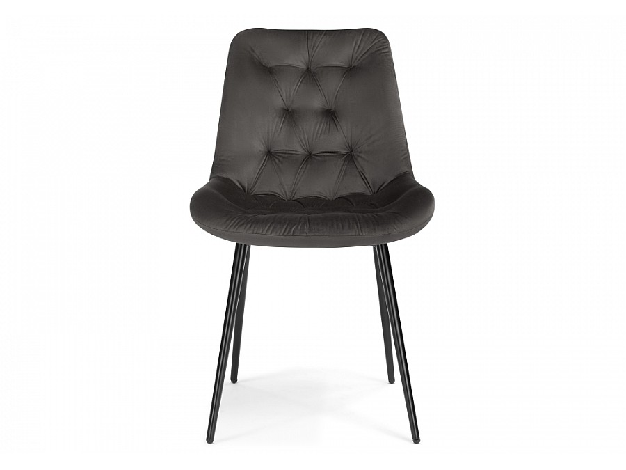 Стул на металлокаркасе Гояр графитовый / черный глянец