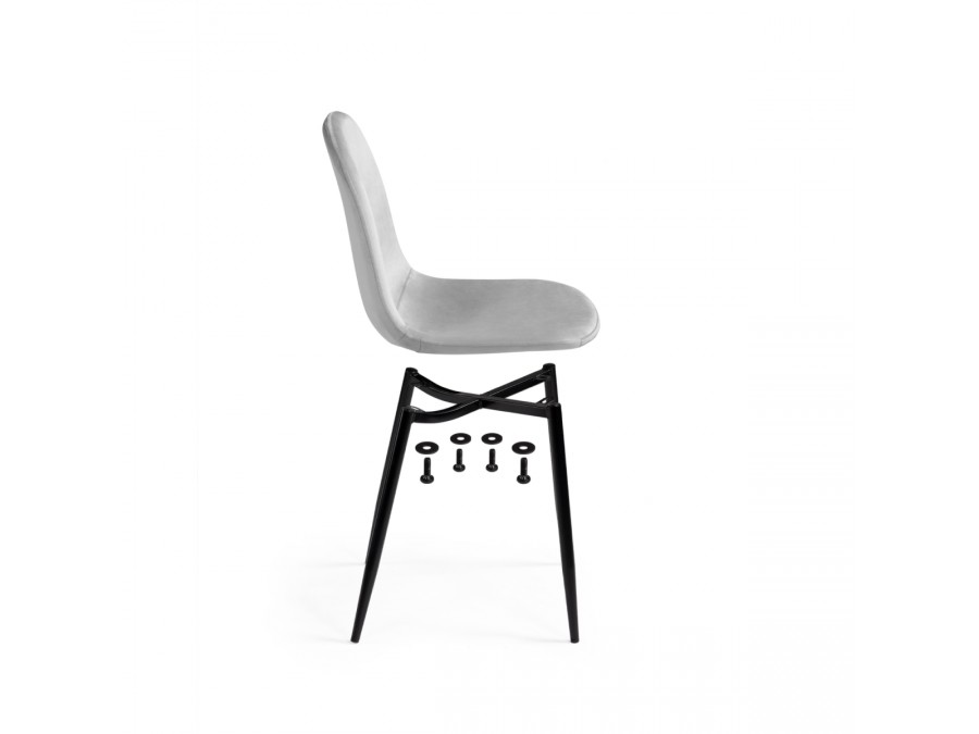 Стул на металлокаркасе Lilu light grey / black