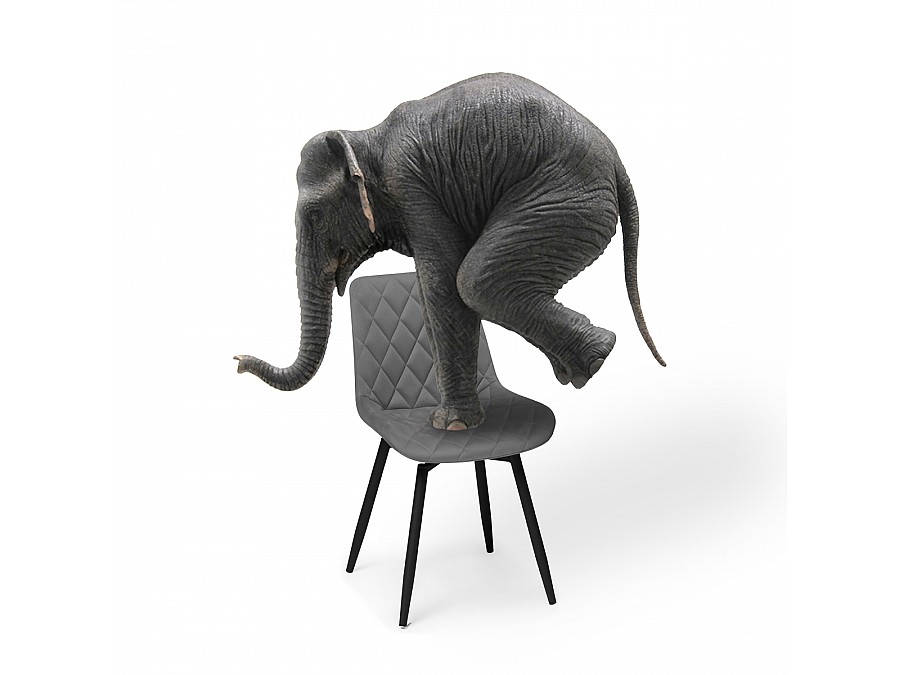 Стул на металлокаркасе Баодин К крутящийся темно-серый / черный