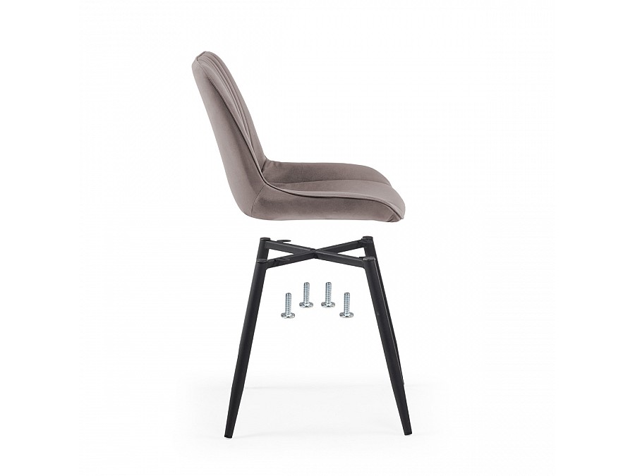 Стул на металлокаркасе Седа велюр латте / черный