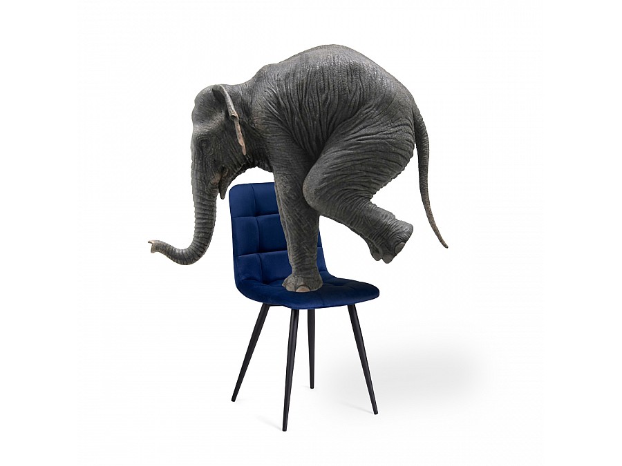 Стул на металлокаркасе Чилли К синий / черный