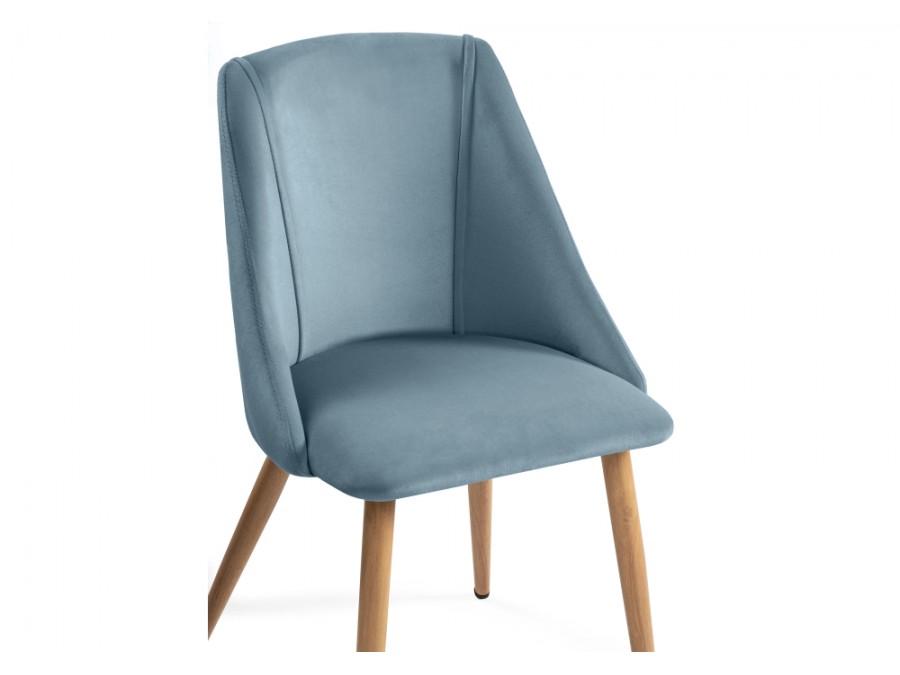 Стул на металлокаркасе Morgan  light blue / wood