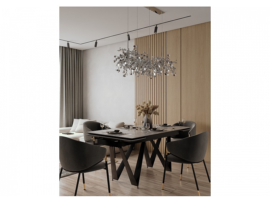 Стул на металлокаркасе Molton gray / black/ gold