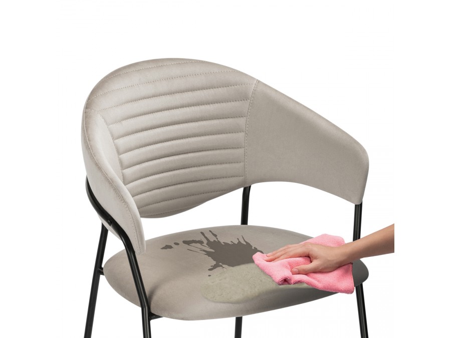 Стул на металлокаркасе Рансол дымчатый / черный глянец