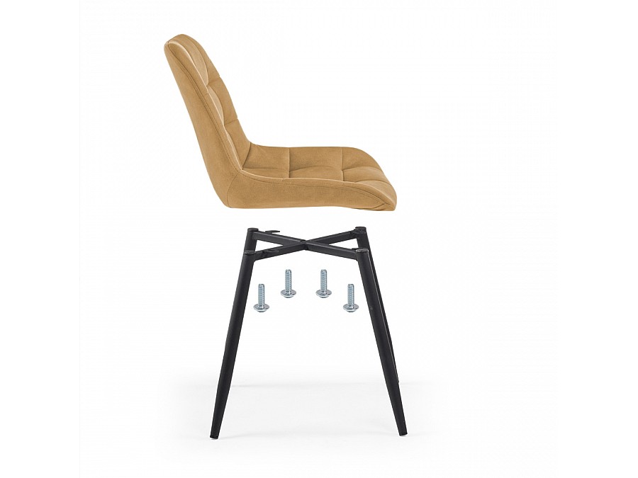 Стул на металлокаркасе Челси горчичный graf 6 / черный