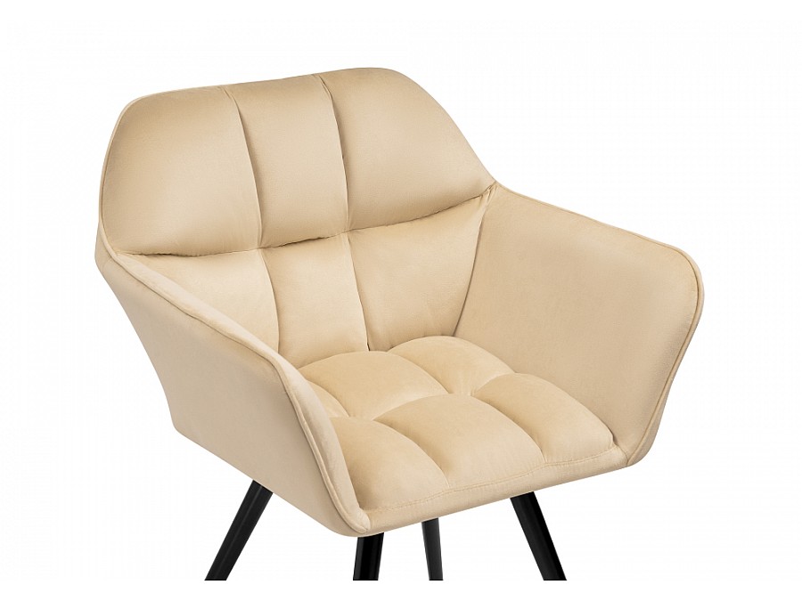 Стул на металлокаркасе Ямес бежевый / черный глянец