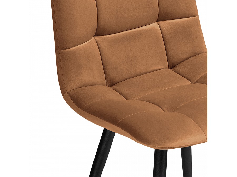 Стул на металлокаркасе Чилли велюр кирпичный / черный