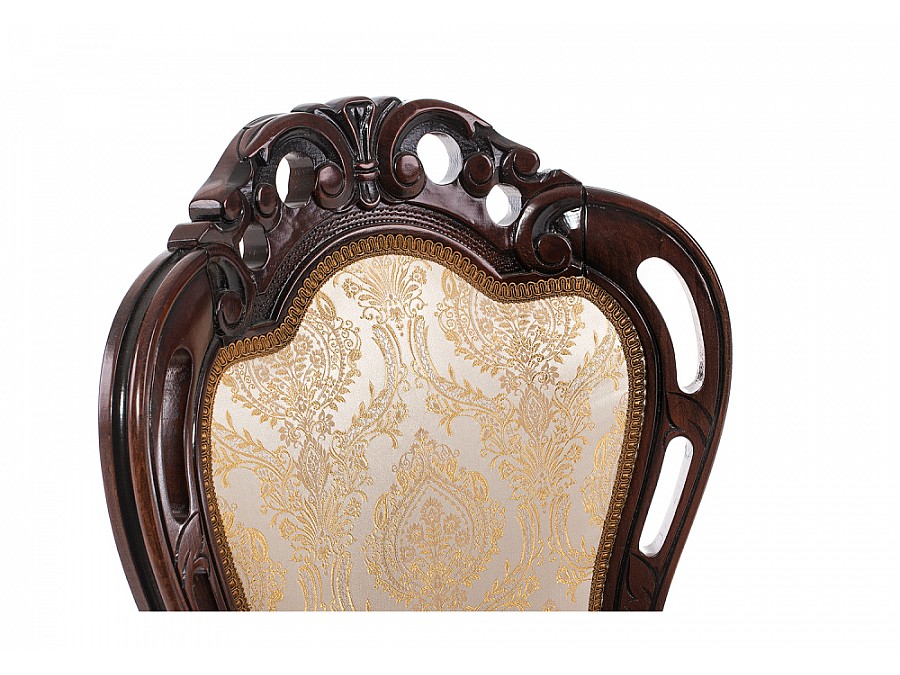 Стул деревянный Bronte вишня с патиной /  бежевый