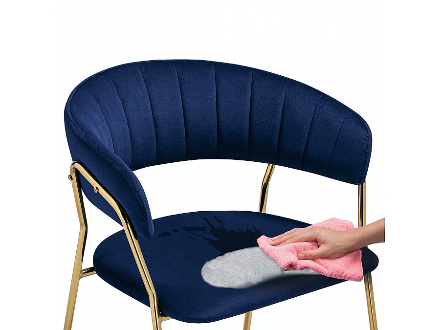 Стул на металлокаркасе Kamelia 1 dark blue / gold