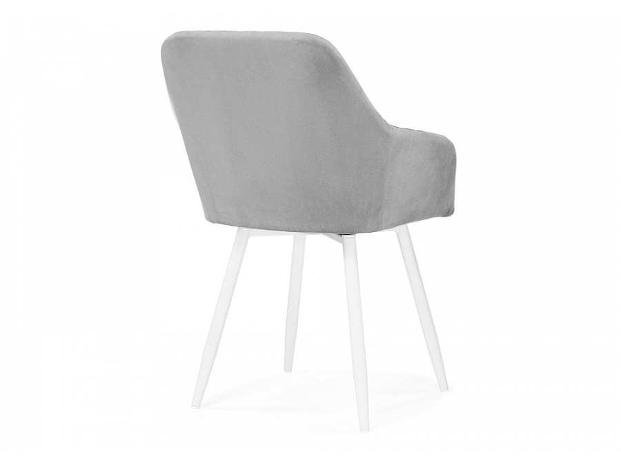 Стул на металлокаркасе Слэм крутящееся светло-серое / белое