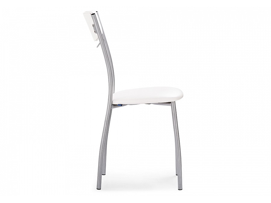 Стул на металлокаркасе Goki с мягкой спинкой белый полимер / светлый мусс