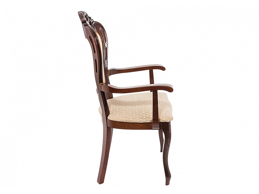 Стул деревянный Bronte вишня с патиной /  бежевый