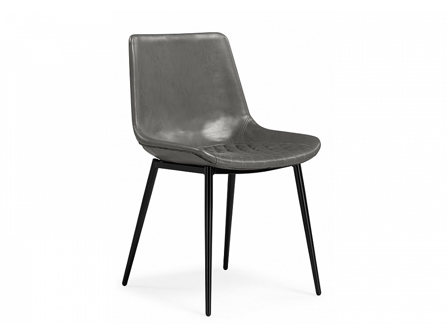 Алеида серая экокожа / черный глянец