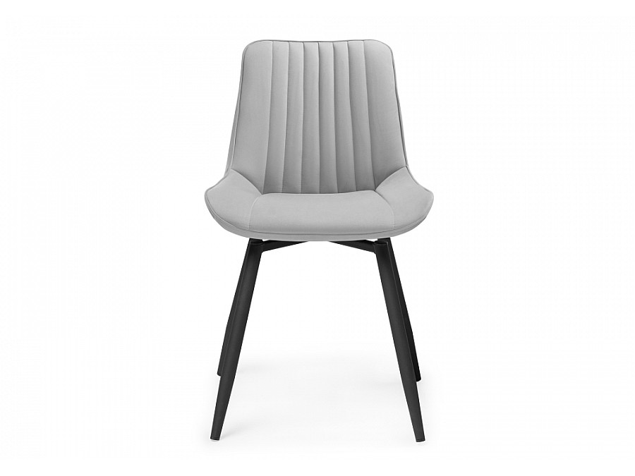 Стул на металлокаркасе Седа крутящийся велюр светло-серый  / черный