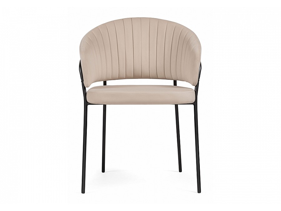 Стул на металлокаркасе Лео бежевый brandy light 2 / черный
