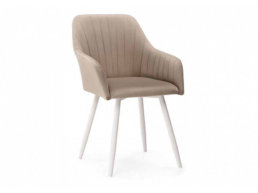 Стул на металлокаркасе Слэм крутящееся бежевое / белое