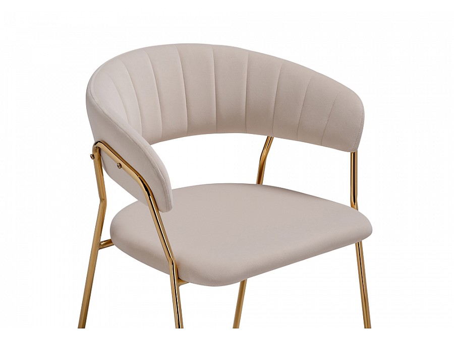 Стул на металлокаркасе Kamelia 1 beige / gold
