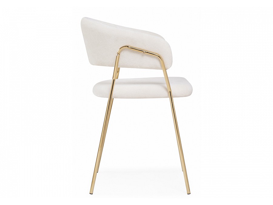 Стул на металлокаркасе Kamelia 1 white fabric / gold