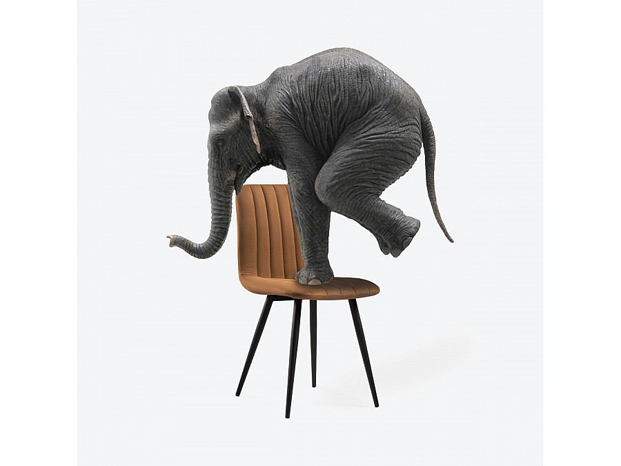 Стул на металлокаркасе Дани кирпичный / черный