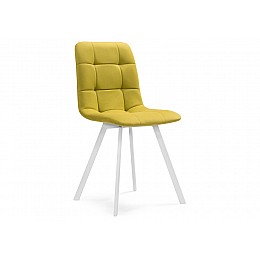 Стул на металлокаркасе Чилли белый / горчичный