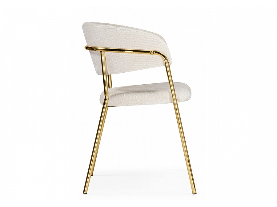 Kamelia белый / ткань золотые ножки