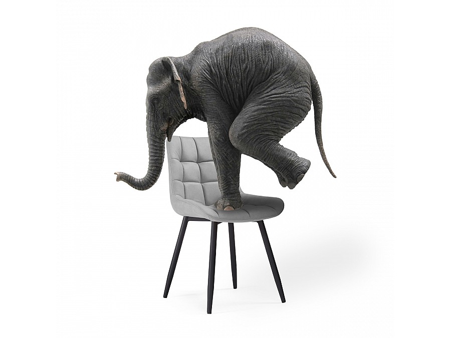 Стул на металлокаркасе Челси светло-серый graf 12 / черный