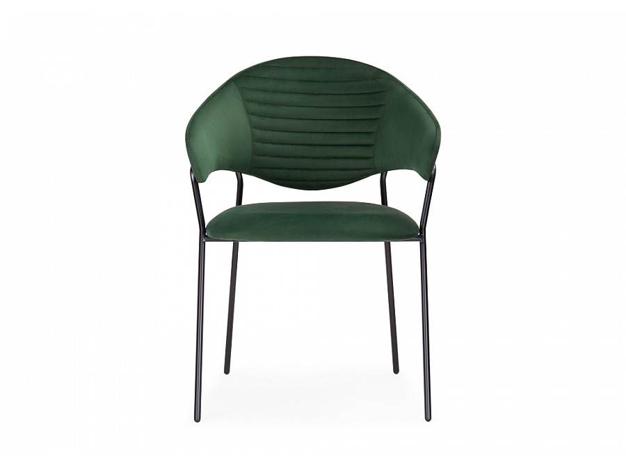Стул на металлокаркасе Рансол темно-зеленый / черный глянец