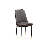 Стул на металлокаркасе Flor gray / brown / black