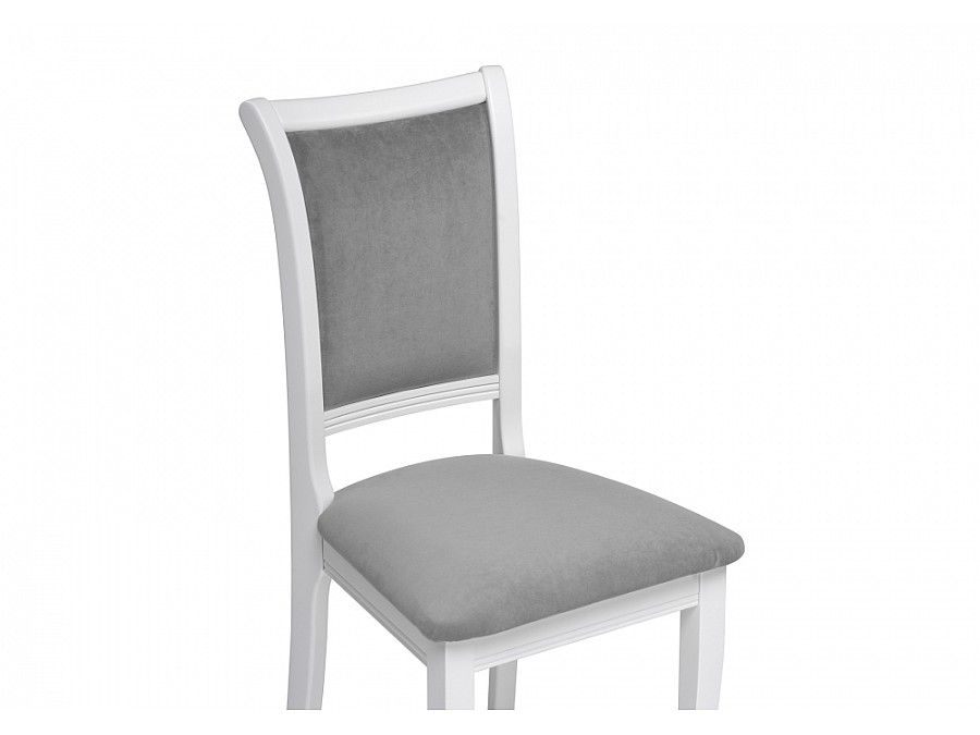 Стул деревянный Корнелл серый велюр / белый