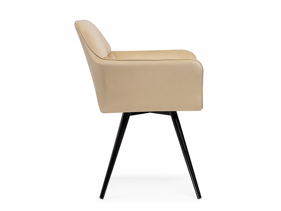 Стул на металлокаркасе Ямес бежевый / черный глянец