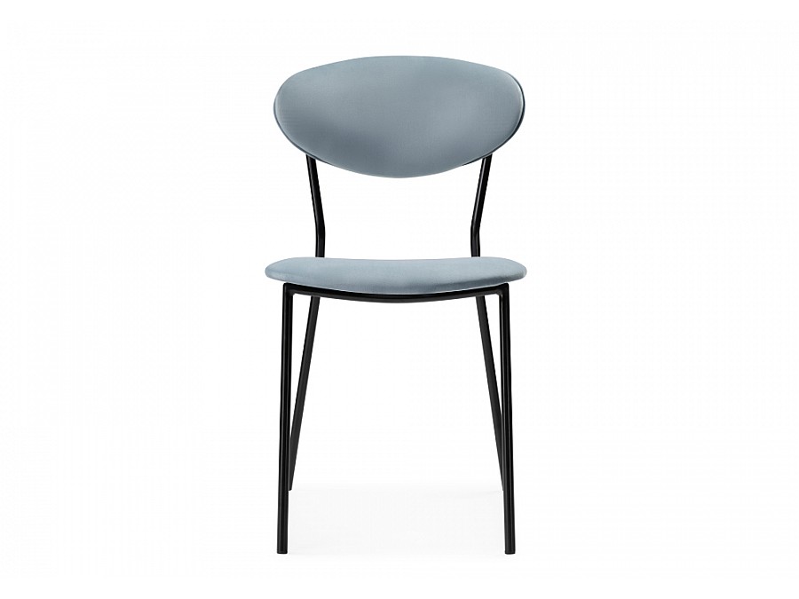 Стул на металлокаркасе Корсе пыльно-голубой / черный глянец