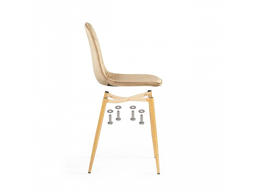 Стул на металлокаркасе Capri dark beige / wood