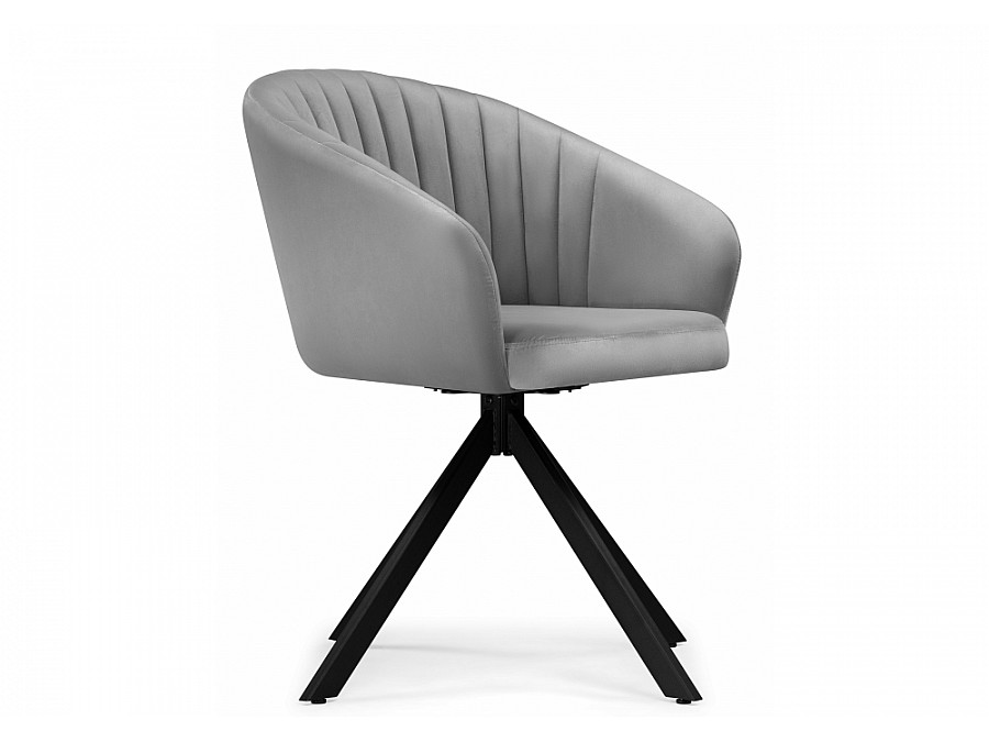 Стул на металлокаркасе Корсо крутящиеся темно-серое / черное